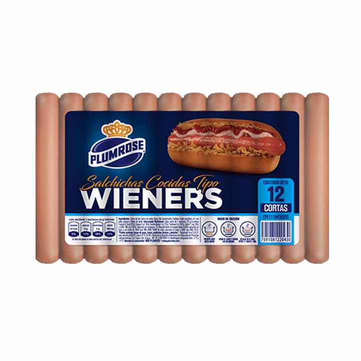 SALCHICHA PLUMROSE T/ WIENERS CORTA